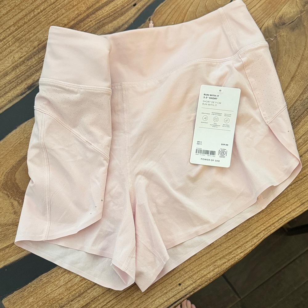 Athleta run with it 3.5 Women's Pink Athletic Shorts